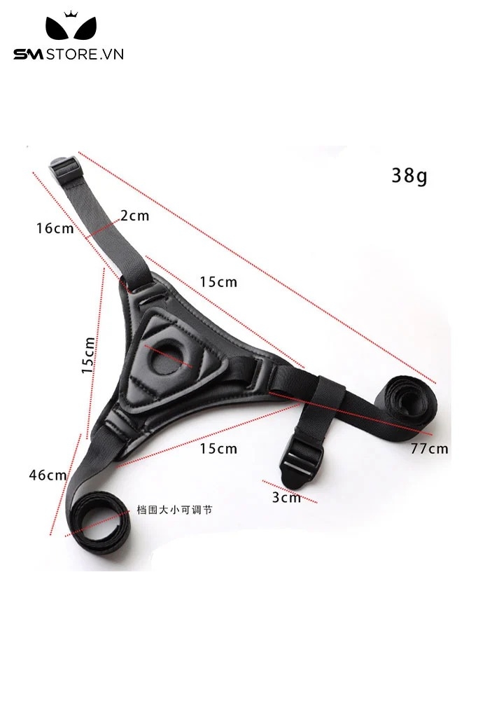 SMT475 - Dương vật giả silicon kèm đai đeo lọt khe dài 13cm màu đen