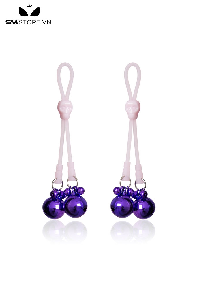SMT4755 - Kẹp ti nipple play dạng thít với dây silicon đính 2 chuông
