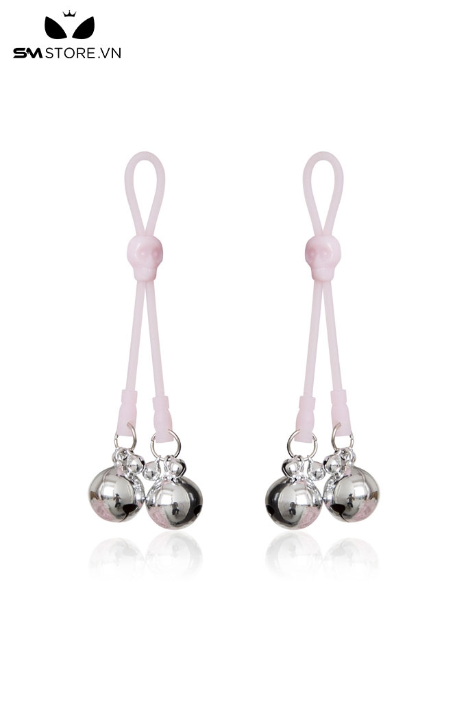 SMT4755 - Kẹp ti nipple play dạng thít với dây silicon đính 2 chuông