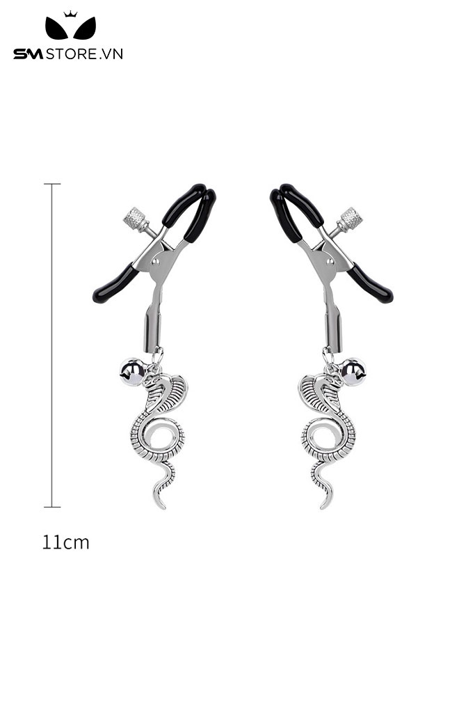 SMT4760 - Kẹp đầu núm vú thiết kế hình con rắn dài 11cm chất liệu inox