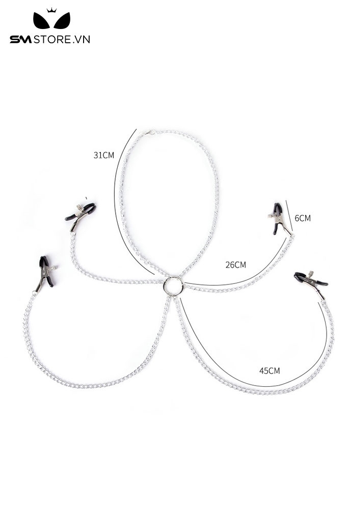 SMT4767 - Kẹp âm vật và ngực thiết kế 4 đầu có dây đeo vòng qua cổ