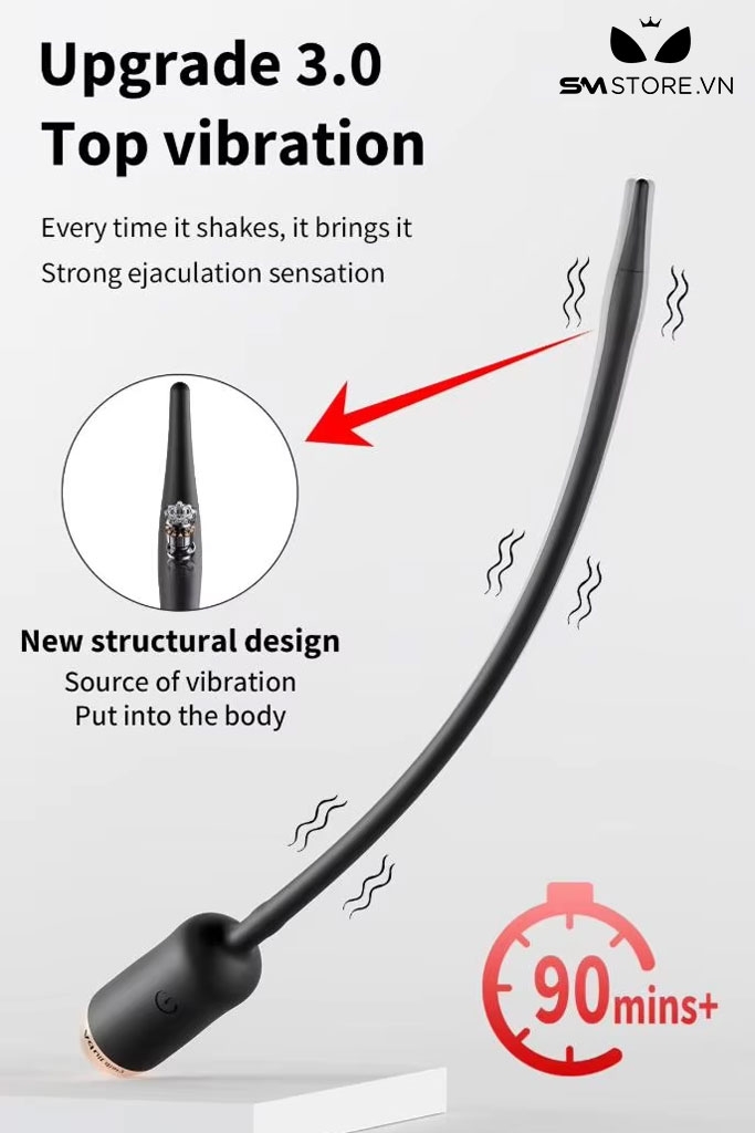 SMT4862 - Sounding silicon co giãn có 10 tần số rung sạc USB dài 25cm