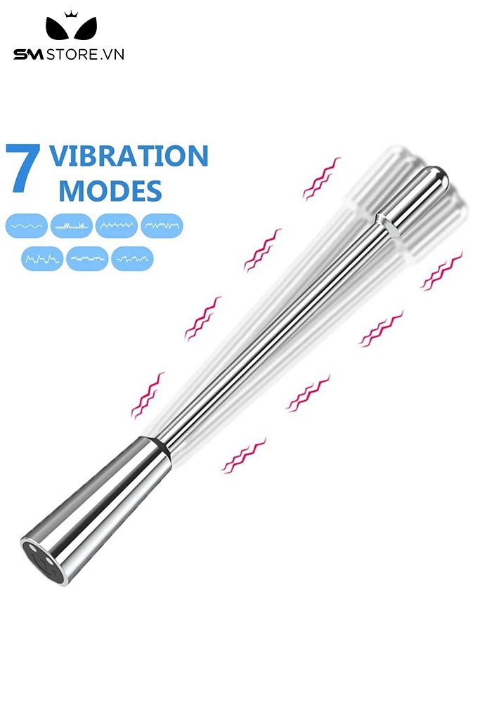 SMT4863 - Đồ chơi niệu đạo sounding inox có 7 chế độ rung và sạc điện