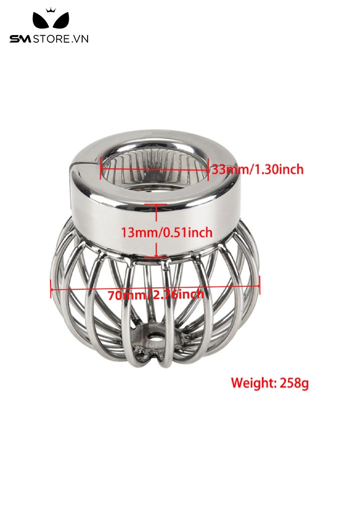 SMT4865 - Vòng đeo tinh hoàn thân lồng dạng lưới và khuyên móc tạ