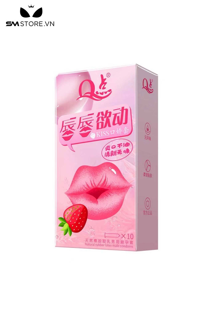 SMT4869 -  Bao cao su miệng với hương dâu tự nhiên hộp 10 cái
