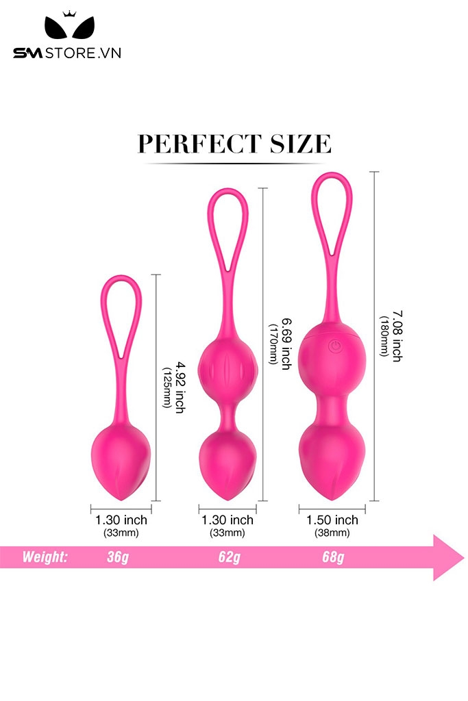 SMT4884 - Combo 3 trứng rung kegel điều khiển từ xa có 10 tần số