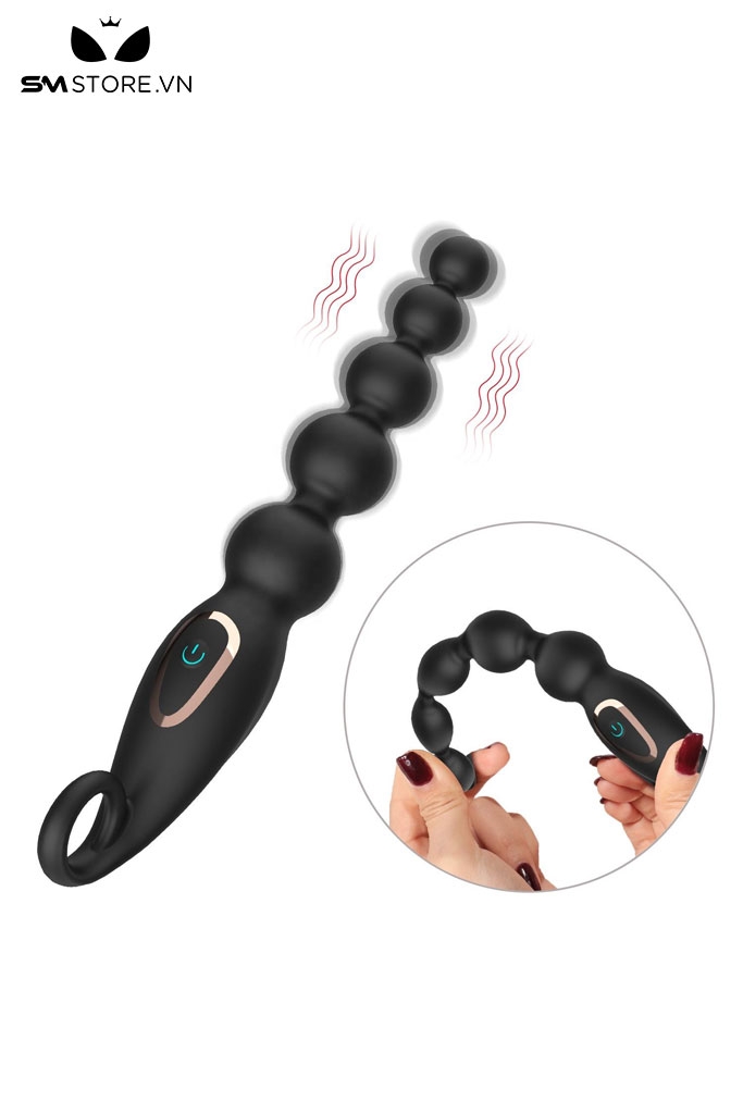 SMT4893 - Anal beads máy rung hậu môn silicon có 7 tần số và sạc điện
