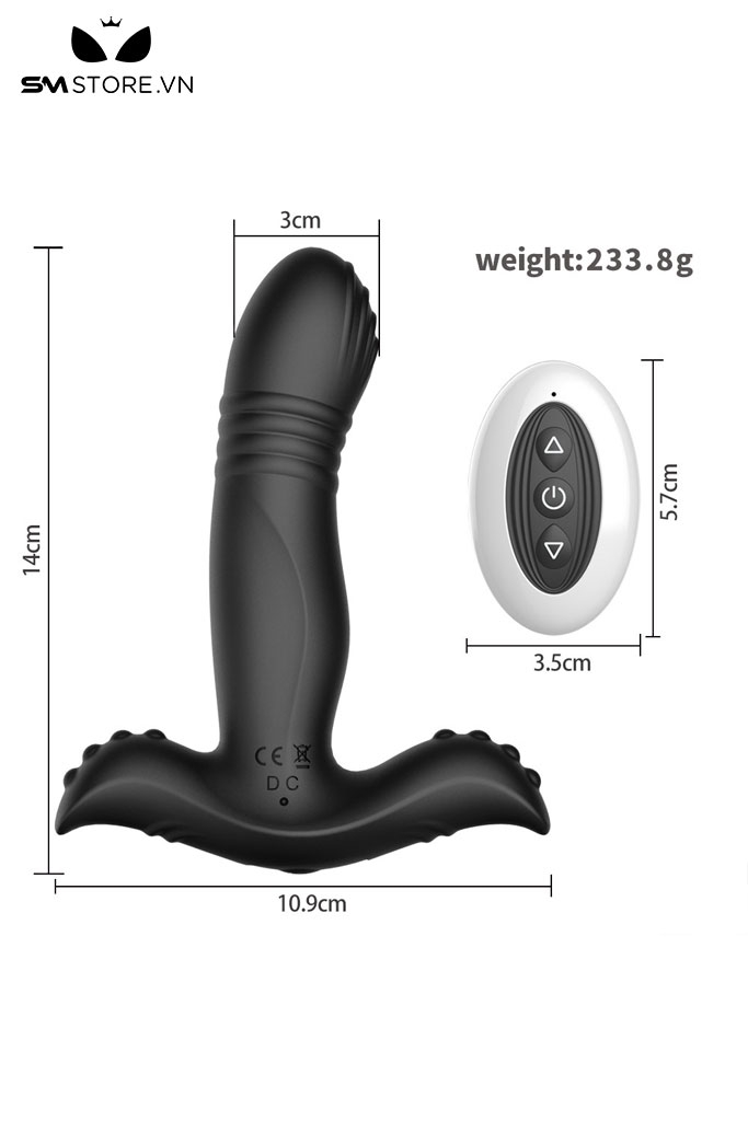 SMT4895 - Máy rung đầu dương vật có 3 nhánh và gai mềm điều khiển từ xa