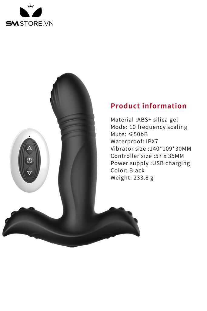 SMT4895 - Máy rung đầu dương vật có 3 nhánh và gai mềm điều khiển từ xa