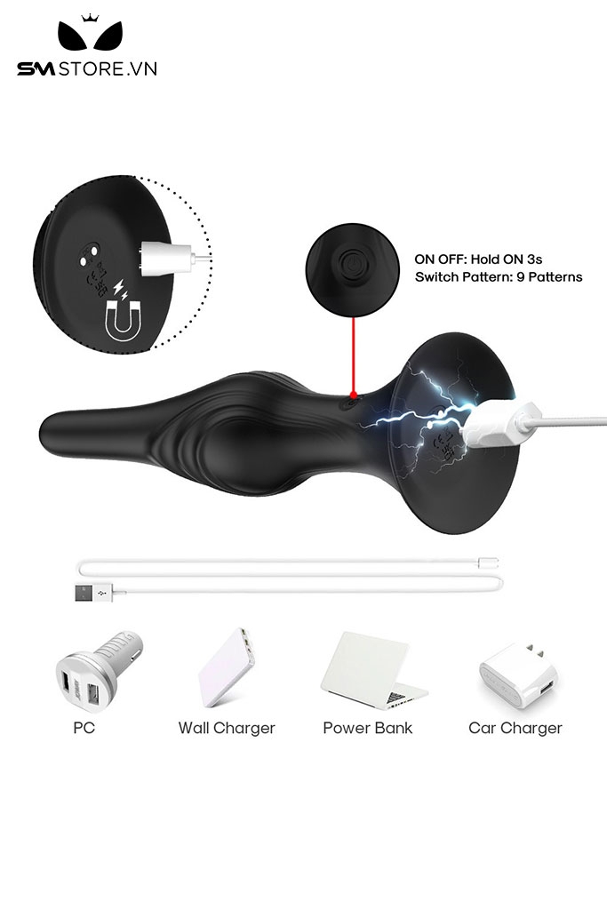 SMT4898 - Máy rung hậu môn thiết kế thuôn đứng điều khiển từ xa