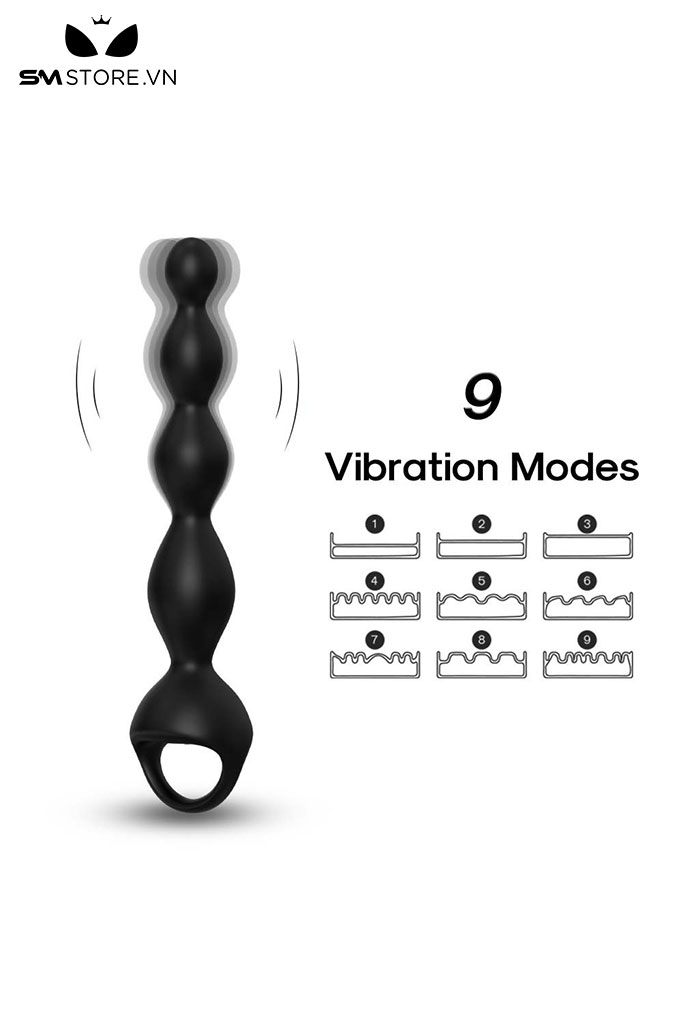 SMT4899 - Anal beads máy rung hậu môn silicon có 9 tần số và sạc điện