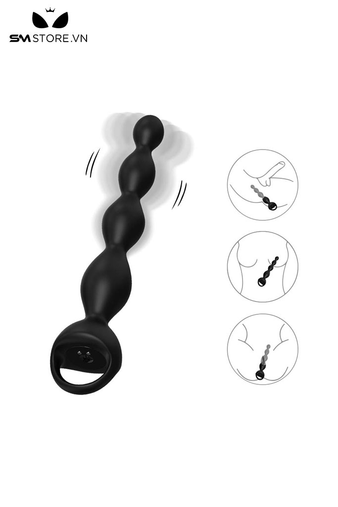 SMT4899 - Anal beads máy rung hậu môn silicon có 9 tần số và sạc điện
