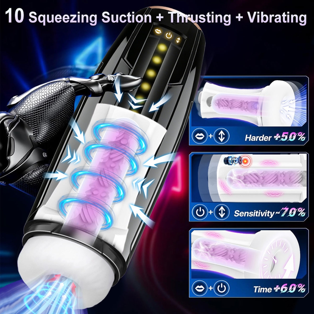 SMT4906 - Cốc thủ dâm rung thụt tự động có 10 tần số và sạc điện