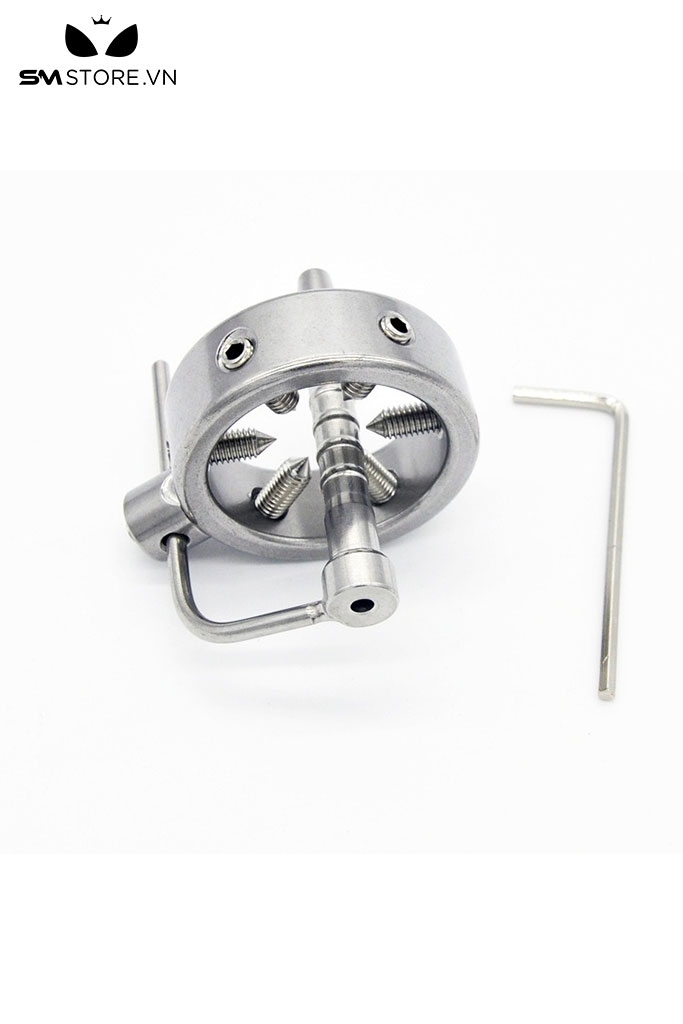 SMT4911 - Sounding inox niệu inox mix vòng đeo dương vật đính 6 vít