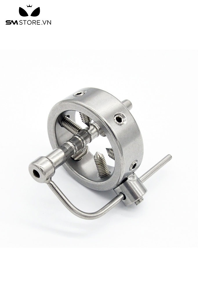 SMT4911 - Sounding inox niệu inox mix vòng đeo dương vật đính 6 vít