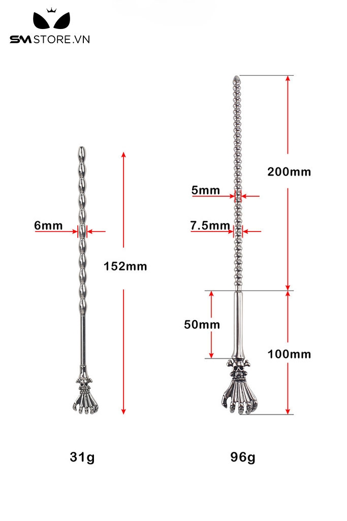 SMT4912 - Đồ chơi niệu đạo nam sounding inox dạng chuỗi hạt tròn nối tiếp