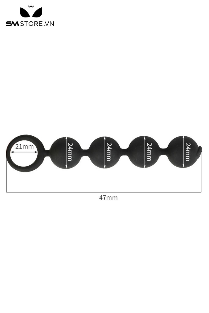 SMT4931 - Đồ chơi hậu môn anal beads với 5 hạt tròn nối tiếp dài 47mm