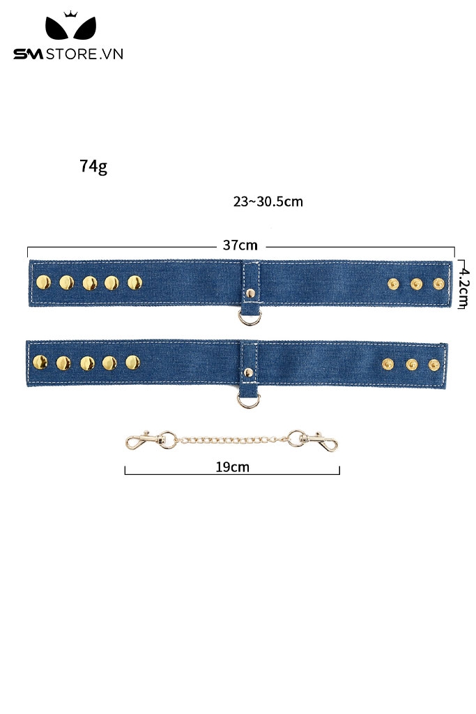 SMT4954 - Bộ 6 món cố định tư thế BDSM bằng vải da bò đính đinh tán