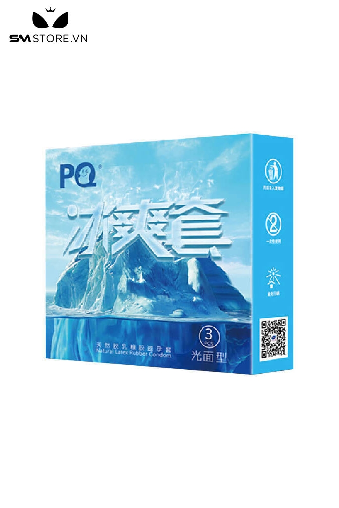 SMT4990 - Bao cao su mát lạnh hương bạc hà với hộp 3 chiếc