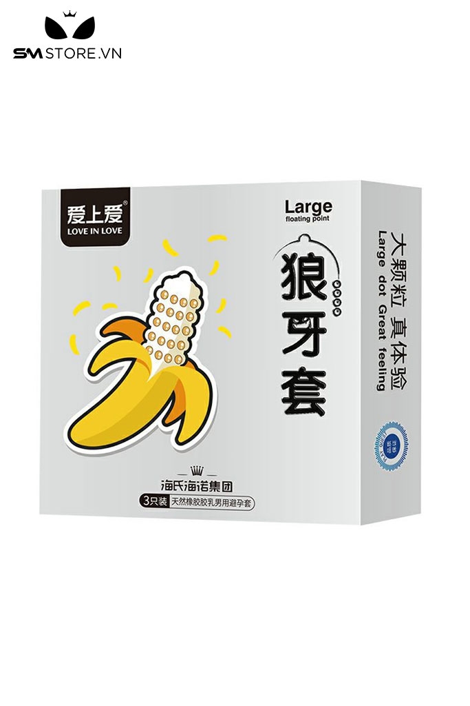 SMT4991 - Bao cao su love in love răng sói hạt nổi lớn tăng khoái cảm