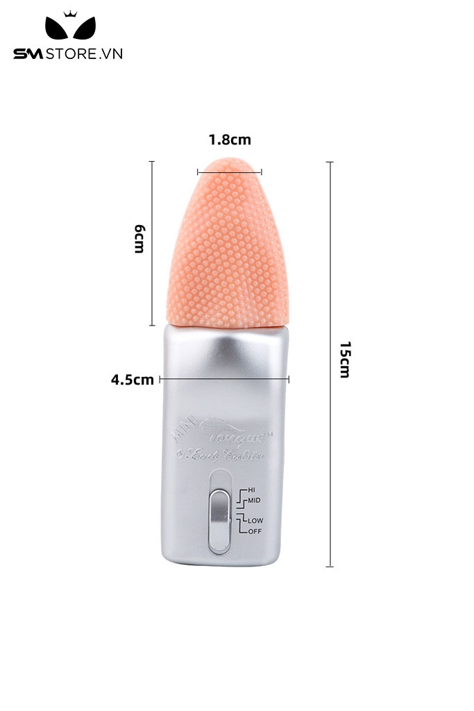 SMT5019 - Lưỡi rung mini có bi nổi nhỏ quanh dài 15cm bằng silicon mềm