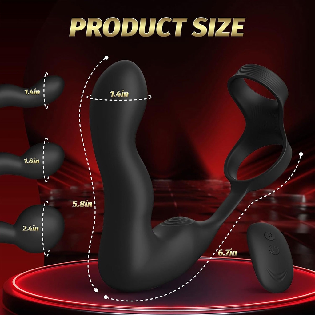 SMT5027 - Vòng chống xuất tinh sớm đeo cu mix butt plug điều khiển từ xa
