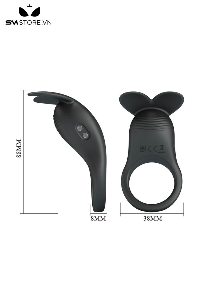 SMT5044 - Vòng đeo dương vật rung Prettt Love tai thỏ dài 88mm