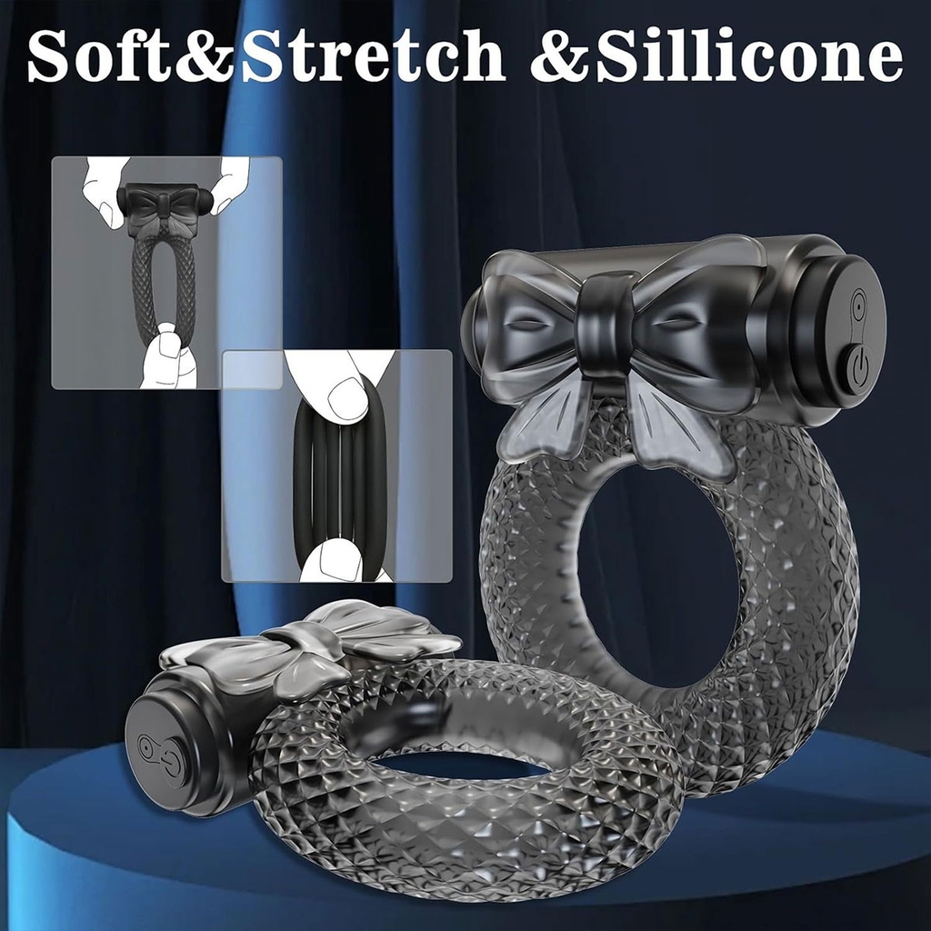 SMT5045 - Vòng rung tình yêu thiết kế hình nơ có 10 tần số dài 6cm