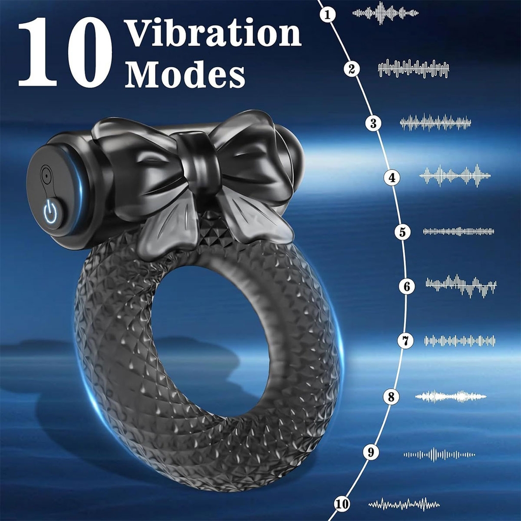 SMT5045 - Vòng rung tình yêu thiết kế hình nơ có 10 tần số dài 6cm