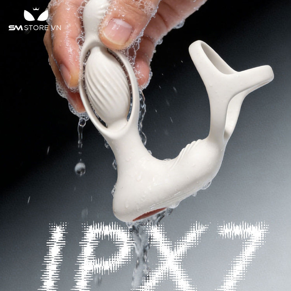SMT5060 - Vòng rung tình yêu mix butt plug rỗng sạc điện và chống nước