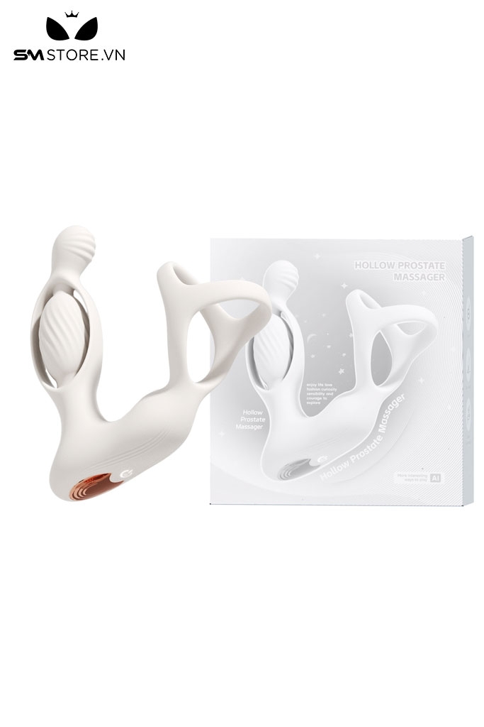 SMT5060 - Vòng rung tình yêu mix butt plug rỗng sạc điện và chống nước