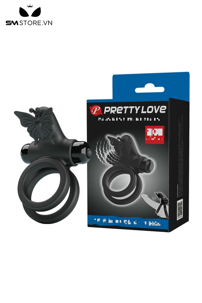 SMT5065 - Vòng rung đeo cu Pretty Love silicon phần trên mix con bướm