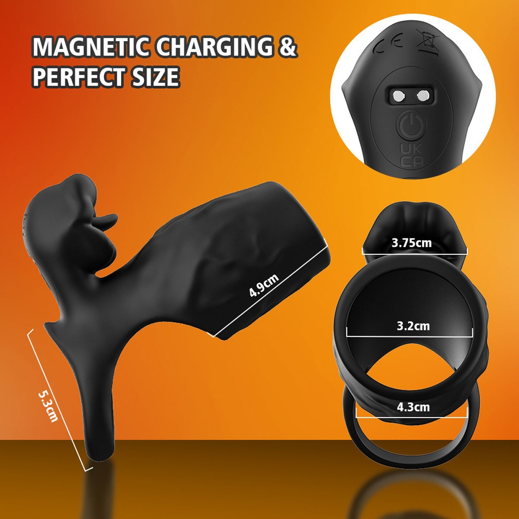 SMT5074 - Vòng đeo cu có lưỡi liếm kích thích âm vật có 9 chế độ