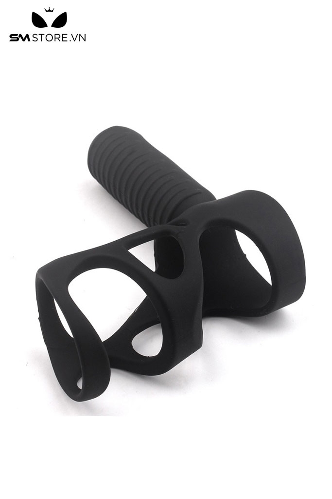 SMT5079 - Vòng đeo chim rung thiết kế dạng lưới mix butt plug dài