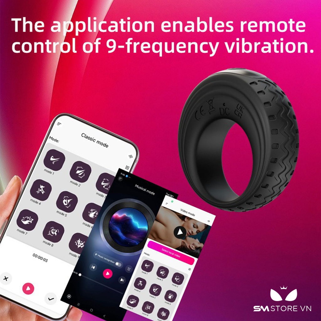 SMT5081 - Vòng đeo cu rung thiết kế bánh xe điều khiển qua APP