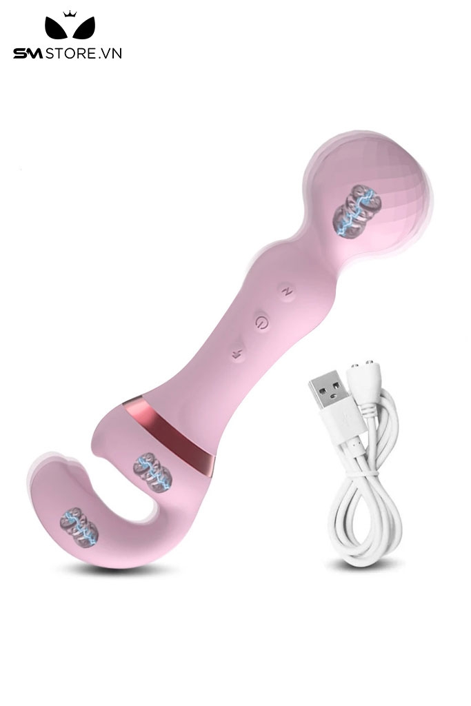 SMT5086 - Chày rung tình yêu 2 đầu thiết kế chữ U xoay 360 độ dài 21cm
