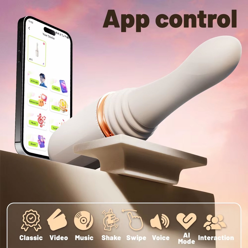 SMT5106 - Máy làm tình điều khiển qua APP dài 22.8cm có 7 chế độ