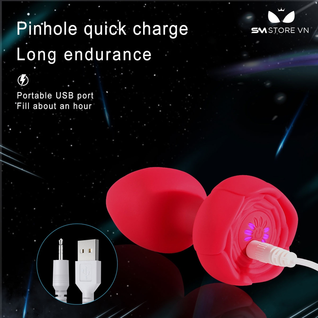 SMT5107 - Máy rung hậu môn silicon đế hình bông hoa có 10 chế độ