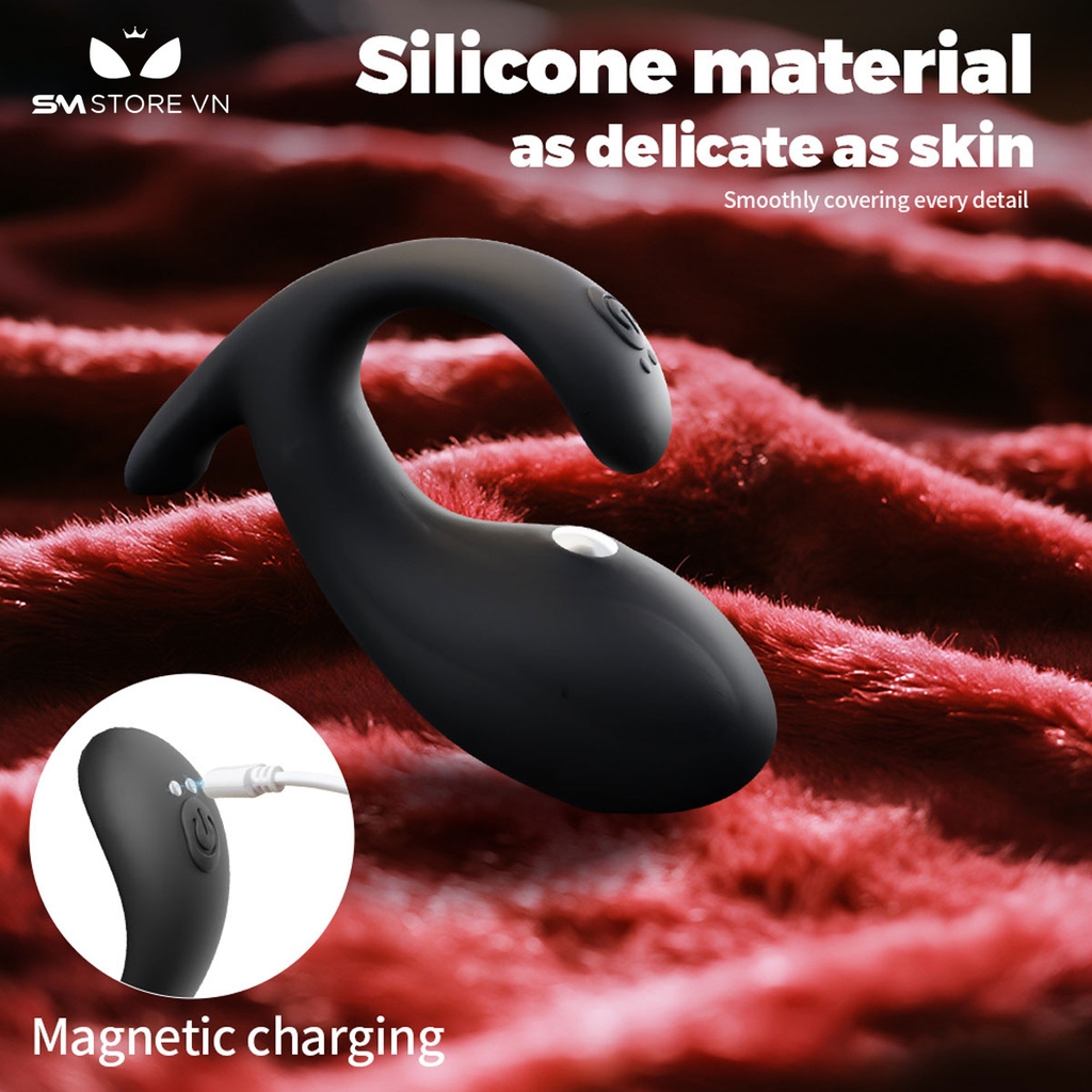 SMT5109 - Máy rung hậu môn silicon hình con cá voi kèm sốc điện