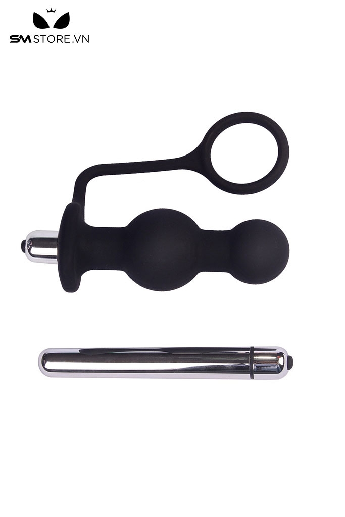 SMT5118 - Plug rung dạng chuỗi hạt mix vòng đeo dương vật dài 14cm