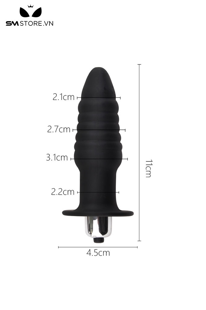 SMT5124 - Butplug anal rung thiết kế xoắn ốc silicon dài 9 và 11cm