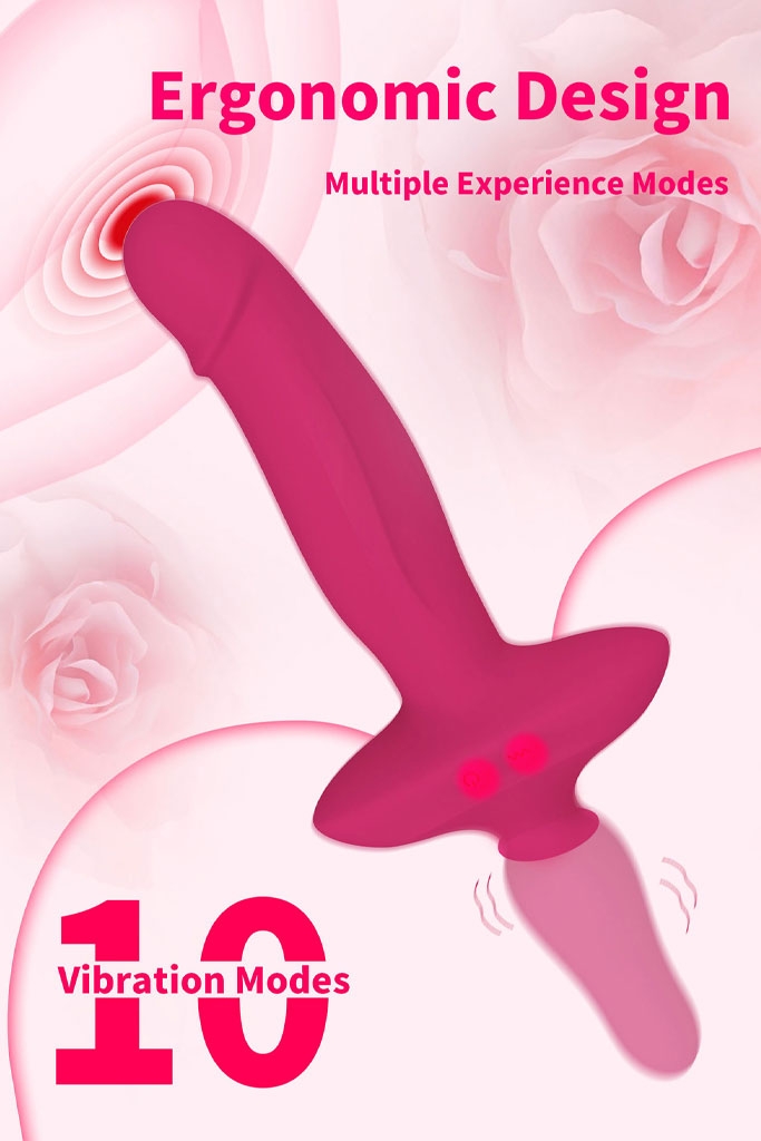 SMT5149 - Máy rung 2 đầu với đầu dương vật và butt plug có 10 chế độ