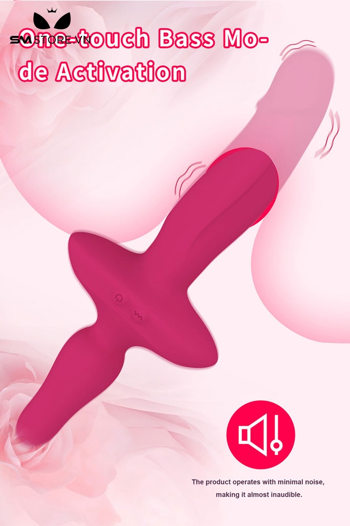 SMT5149 - Máy rung 2 đầu với đầu dương vật và butt plug có 10 chế độ