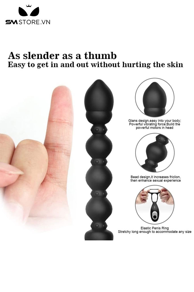 SMT5175 - Anal beads mix vòng đeo gốc dương vật điều khiển từ xa