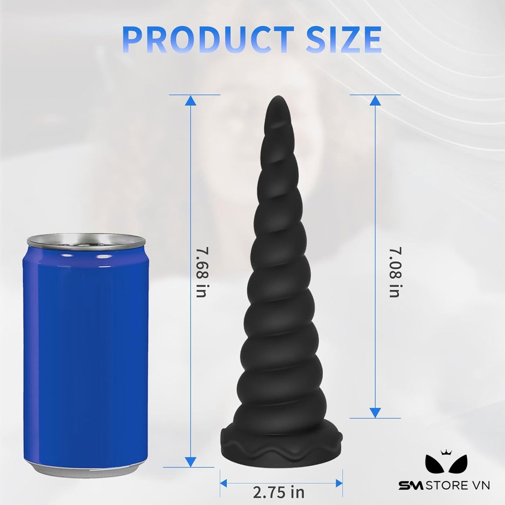 SMT5214 - Butplug anal silicon mềm có đế dính tường thiết kế xoắn ốc
