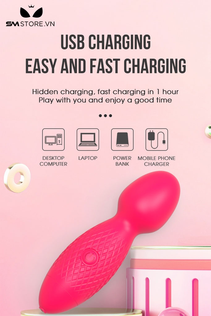 SMT5229 - Chày rung tình yêu mini thiết kế vân nhám ở thân dài 100mm