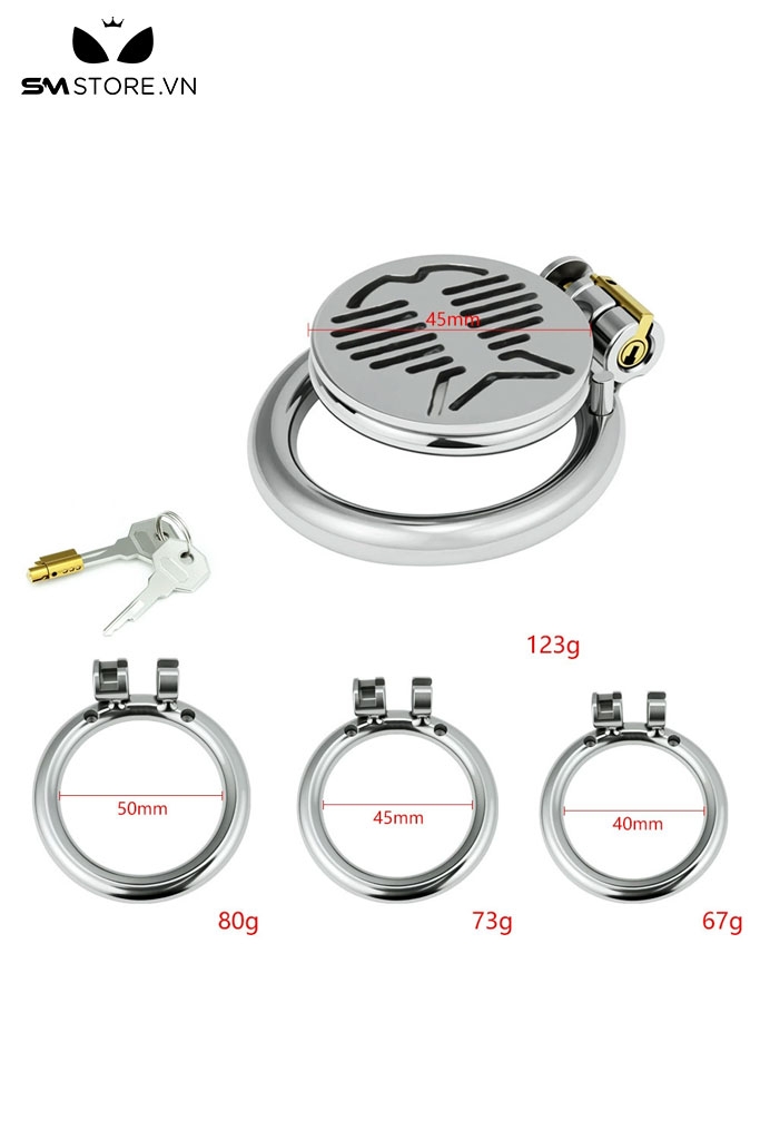 SMT5258 - Khóa dương vật mặt dẹt thiết kế hình xương cá dài 45mm