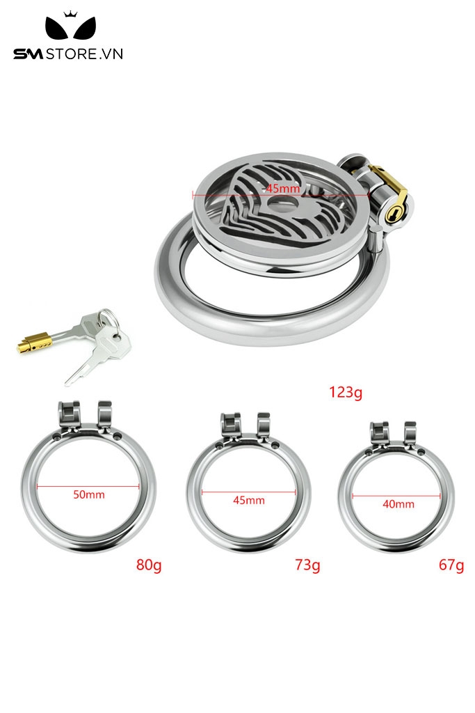 SMT5261 - Khóa dương vật dạng mặt phẳng họa tiết hình trái tim