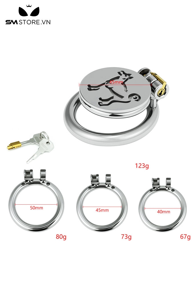 SMT5266 - Khóa dương vật mặt dẹt bằng inox cao cấp hình con chó