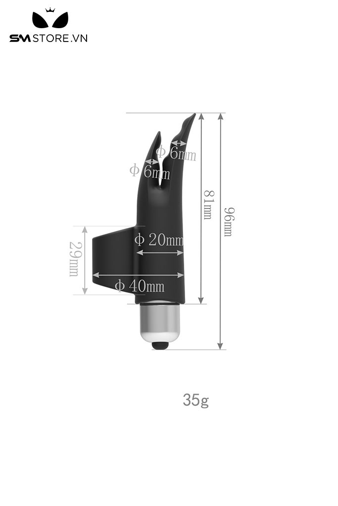 SMT5272 - Ngón tay rung dạng vòng ôm vừa vặn dài 96mm chất liệu silicon